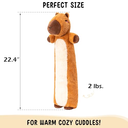 Image of Happy Fuel Capybara Microwavable & Weighted Stuffed Animals - Unscented Heatable Plush Doll, Cute Capybara Plush Toys Gifts for Girls Boys and Kids