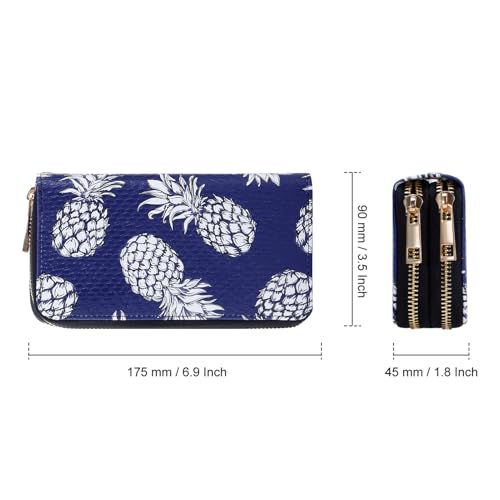 Image of XEYOU Double Zipper Long Clutch Wallet Cellphone Wallet for Women with Removable Wristlet Strap for Credit Card, Cash, Coin, Bill