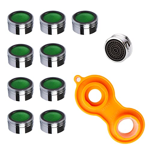10 Unidades de Aireador M24, Faucet Aerator, Aireador Enchufable para Grifos con de Acero Inoxidable y ABS, Incluye llave de Boquilla Mezcladora para Grifos