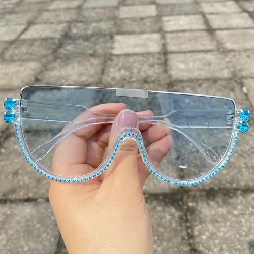Image of Oversized Sunglasses Women Men Luxury Big Frame Mask Glasses Goggle Flat Top Clear Eye Protection Glasses Shade UV400