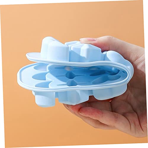 2 piezas moldes para cubitos de hielo con tapa de silicona miniatura 3