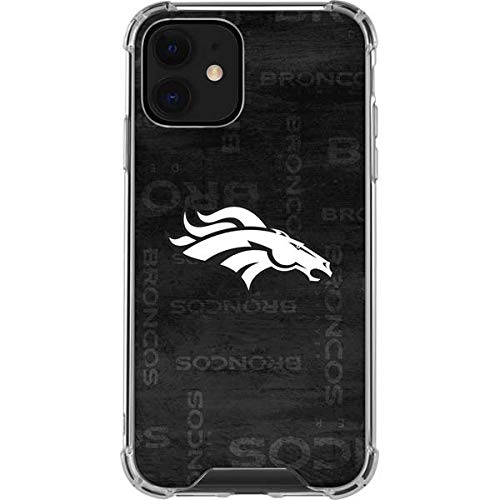 Skinit Clear Phone Case Compatible with iPhone 12 - Officially Licensed NFL Denver Broncos Black & White Design