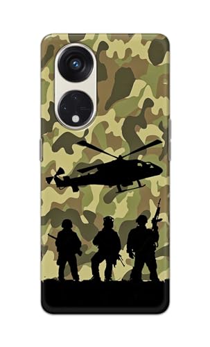 Image of Printed Hard Back Cover Case for Oppo Reno8 T 5G | Reno 8T 5G Back Cover (Army) -1111