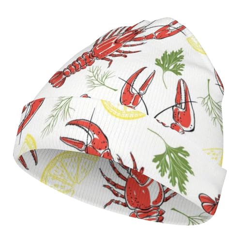 Animal of Crayfish Pattern Kids Beanie Hat for for Girls Boys Children Cap Winter Knitted Chemo Cancer Headwear Accessories Gifts Decoration Black