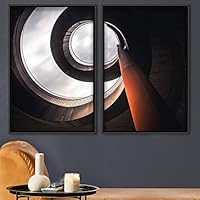 2 Piece Framed Canvas Wall Art Solid Structures Canvas Prints Home Artwork Decoration for Living Room,Bedroom - 16