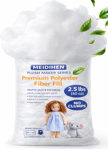 MEIDIHEN Original Polyfill Pillow Stuffing - 2.5lb/40oz, Fluffy Fiberfill for Stuffed Animals, Couch...