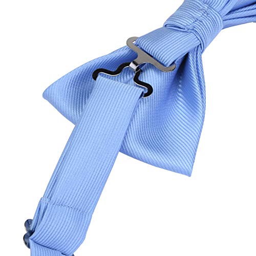 Image of GUSLESON Mens Solid Color Two Layer Pre-tied Bow Tie and Pocket Square Cufflink Set with Gift Box