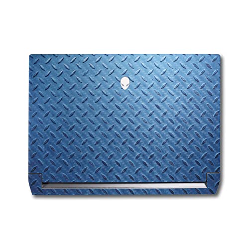 Image of MightySkins Carbon Fiber Skin Compatible With Alienware M17 R5 (2022) Full Wrap Kit - Blue Gridiron | Protective, Durable Textured Carbon Fiber Finish | Easy To Apply & Change Styles | Made in the USA