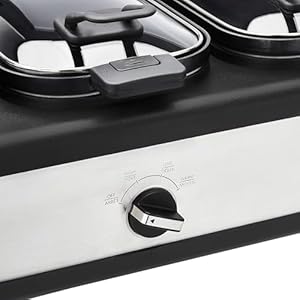 Amazon Basics Stainless Steel 3 x 2.5 Quarts Triple Slow Cooker, Brushed Stainless Steel (Previously AmazonCommercial brand) Amazon Basics Stainless Steel 3 x 25 Quarts Triple Slow Cooker Brushed Stainless Steel Previously AmazonCommercial brand