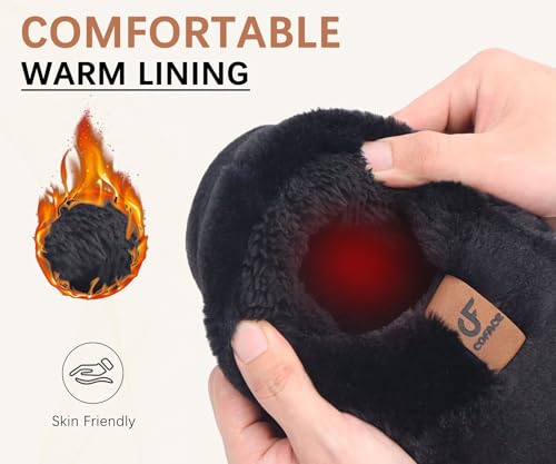 COFACE Womens Warm House Slippers Fuzzy Moccasin Winter Shoes Ladies Platform Thick Cushion Yoga Foam Lightweight Indoor Outdoor Hard Rubber Sole with Arch Support3