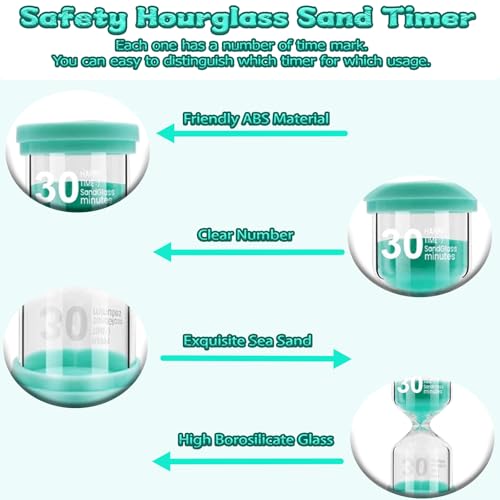 Image of Sand Timer 30 Minute, Sand Clock, Hour Glass Sand Timer Sand Clock Sandtimer Classroom Games Home Kitchen Officesand Clock Timer for Room Hourglass