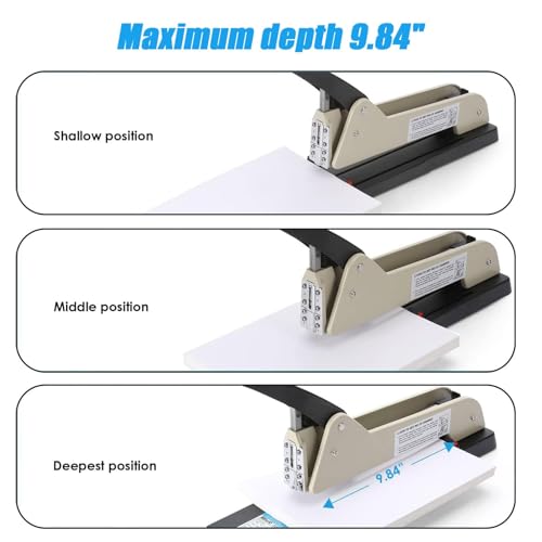 Grapadora de brazo largo resistente de alta capacidad 250 mm para documentos 7