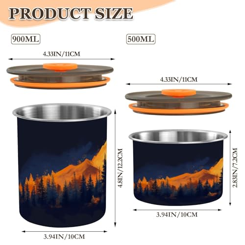 Envase hermético para café de acero inoxidable 900 ml miniatura 2