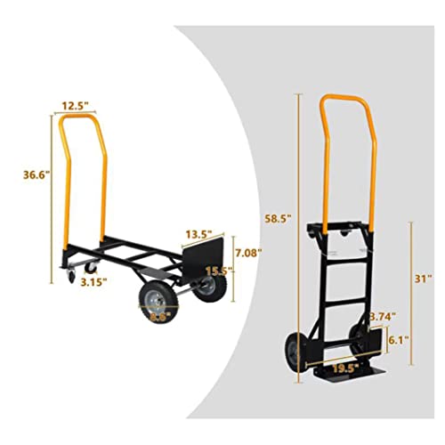 Carretilla de plataforma convertible con ruedas 330 lbs capacidad miniatura 4