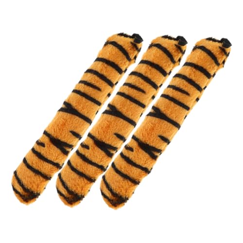 BESPORTBLE 3pcs Tiger Tail: Plush Animal Costume Set Stuffed Tail with Adjustable Elastic Strap Cosplay Accessories For Kids Birthday Parties Stage Performances