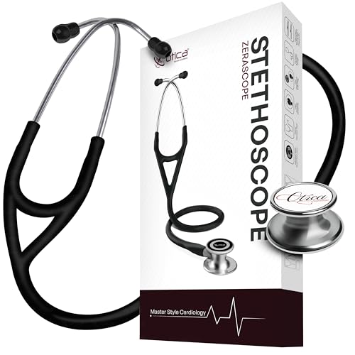 Image of OTICA Classic Dual Head Stainless Steel Stethoscope - Tunable Diaphragm - Premium Acoustics for Doctors, Nurses, Students - Adult & Pediatric Use (Black)