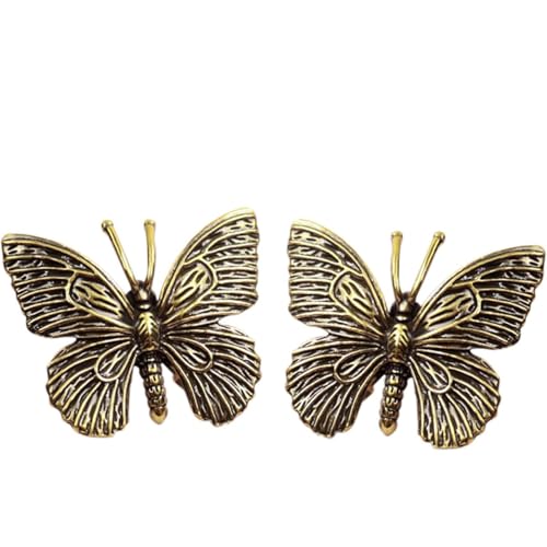 Estatua de Mariposa Vintage en Latón Retro 2 Piezas