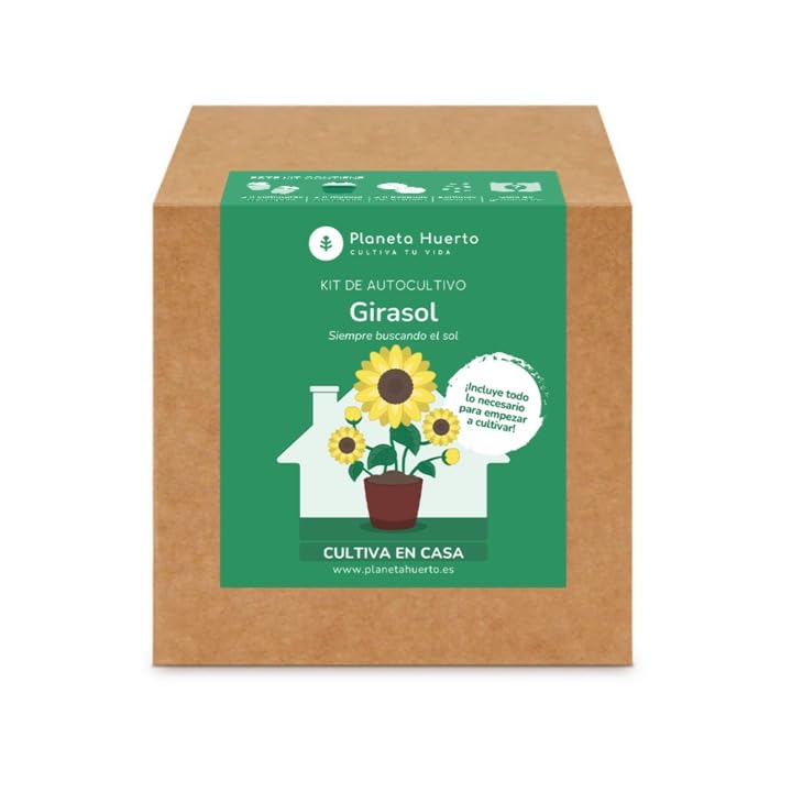 PLANETA HUERTO | Kit de Autocultivo Girasol Planeta Huerto – Cultiva tus Propios Girasoles en Casa de Forma Fácil y Natural