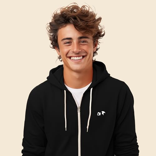 DALIX Panda Embroidered Zip Hoodie Fleece Long Sleeve Pocket Warm Soft Mens4