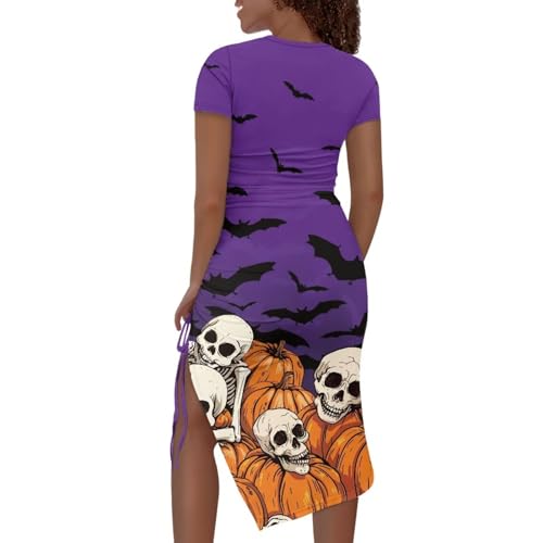 Image of Short Sleeve Dress for Women,Sexy Bodycon Dress,Plus Size Slit Dress,String Design s-4xl