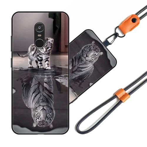JEZSTHAI Funda Compatible con Redmi Note 4 Carcasa de Silicona Suave con Correa Colgante Correa de Cuello Cordón para Movil,Anti Choque Protección Case con Patrón.Patrón*A05
