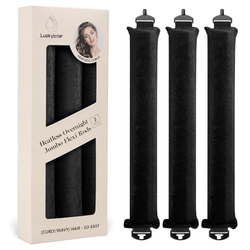 Overnight Heatless Hair Curler Satin Flexi Rods for Heatless Overnight Jumbo Curls, No-Heat Styling...