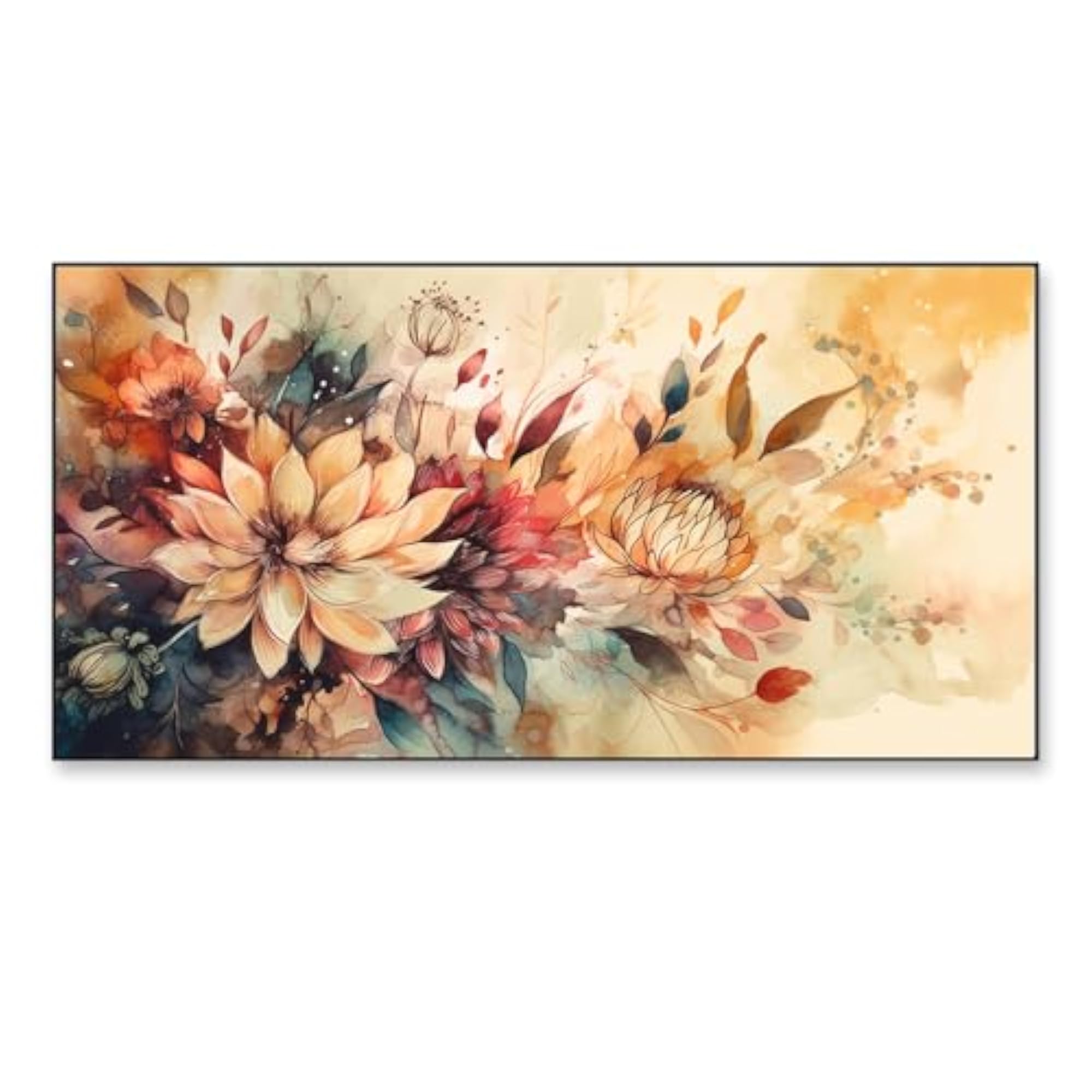 Elegant Flower Painting with Frame for Home Decor