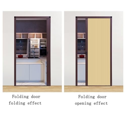 Porta pieghevole a nido d'ape personalizzabile, altezza 190/210/230 cm, design invisibile per armadio, bagno, libreria e porta del fienile, ideale per porte della cucina (95 x 210 cm)