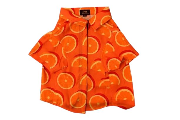 Pet Vastra Zesty Orange Dog/Cat Shirt/Tees/Tshirts/Clothes/Gifts for Dogs/Cats (Orange) Fruits, Orange, Cute Print XX Large- Healthy Labradors, Goldens, Healthy Husky, German