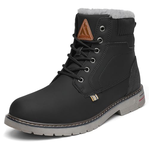 Mishansha Chaussures Femme Hiver Bottes de Neige Chaude Fourrées Bottines Noir Taille 39 EU