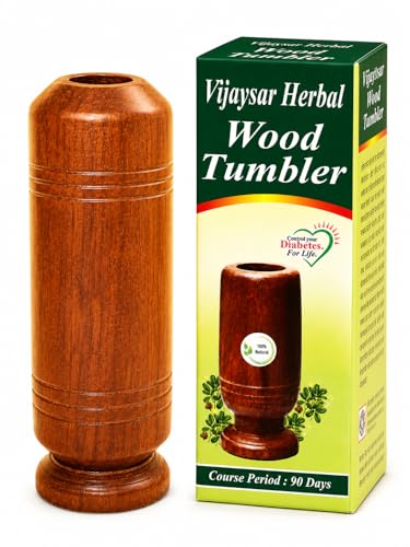 Image of XOMARK Vijaysar Glass | Handcrafted Sugar Care Wooden Tumbler | Ayurvedic Wellness Water Cup | Indian Kino Wood Herbal Drinking Glass | 100ml
