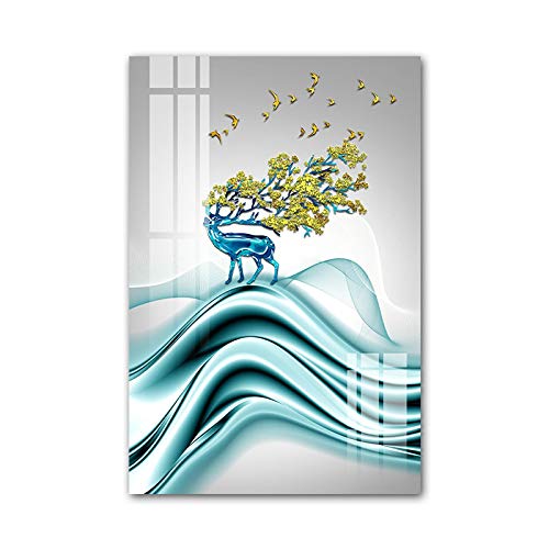 Art prints feuille botanique colorée affiche abstraite arbre élan murale 3pcs