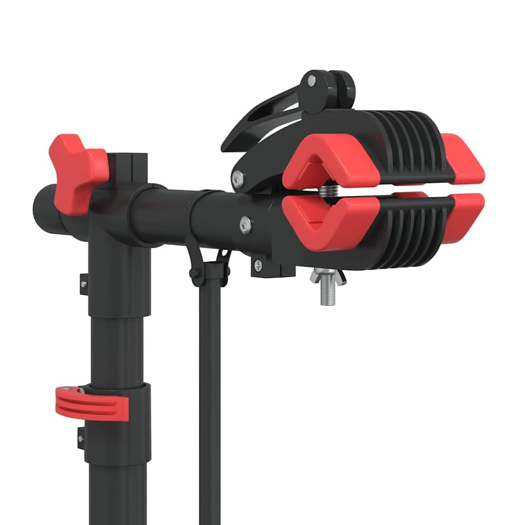 Support de montage de vélo pliable réglable 92-152 cm en acier rouge avec plateau à outils magnétique pour vélo de route, VTT, Pedelec, vélo de ville, atelier, garage