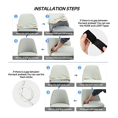 Liykimt Mid Back Armless Cute Desk Chair Cover Slipcover Stretch Upholstered Home Office Vanity Chair With Wheels Modern Adjustable Rolling Chair Protector #TOP7