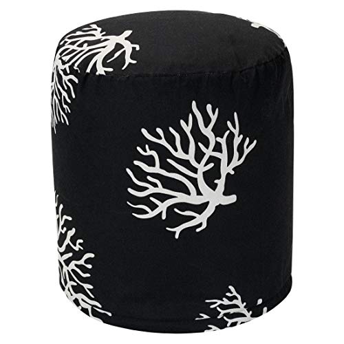 Majestic Home Goods 85907220454 Coral Pouf, Black