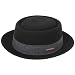Mens Pork Pie Hats Wool Flat Top Derby Fedora with Belt for Women (as1, Alpha, m, Black)