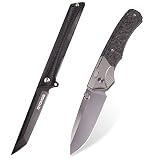 QYGMGS GD22K Tactical Folding Knife and WD107 Titanium Pocket Knife