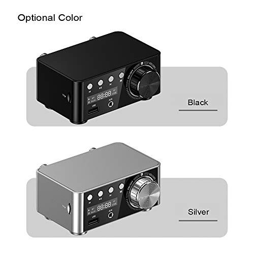 Moniel Amplificador digital HIFI BT 5.0 Mini Amp de áudio estéreo 100W Dual Channel Sound Power Rece