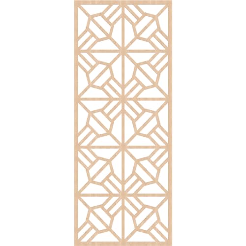 Image of 35 3 /8 inch W x 89 3 /8 inch H x 1 /4 inch T Auburn Decorative Fretwork Wood Wall Panels, Red Oak