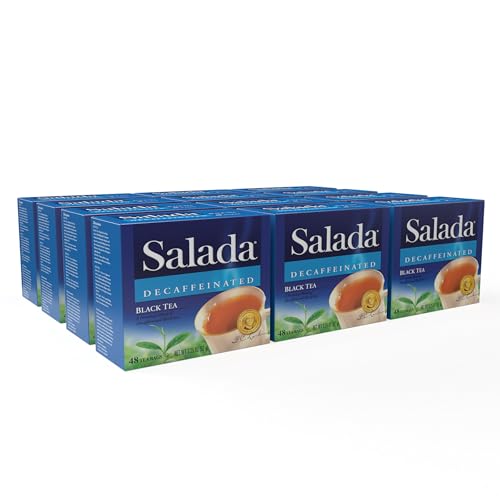 Salada Decaffeinated Black Tea Blended Strong Black Tea with 48 Tea Bags Per Box (Pack of 12) Contains Caffeine Brew Hot Flavored Rich in Antioxidants Original Blend