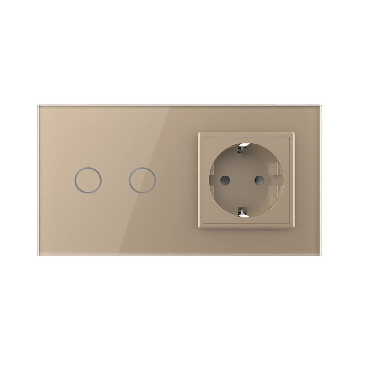 Livolo Lichtschalter Serienschalter Wandschalter mit Steckdose in Gold