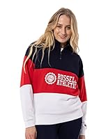 Russell Athletic Women's Tri Americana Zip Thru T-Shirt, Michigan Navy, Size 8