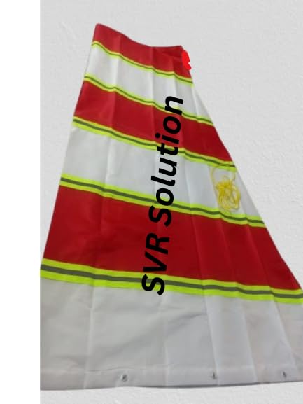 SVR Solution-Windsock Cloth Single Layer Cloth Two Color Red & White with 5 Reflective Tapes for Visibility in Night (Pack of 1)-image-12