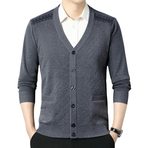 Cardigan en laine ample femme : tricot épais chaud de couleur unie automne hiver