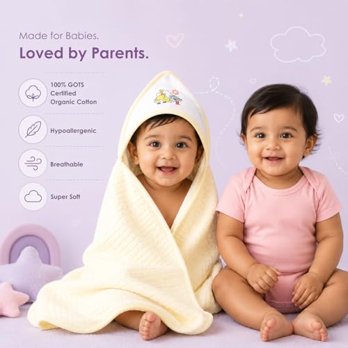 Image of MOM'S HOME Newborn Baby Gift Set (0-6 Months) | 27 Pieces Organic Cotton Essentials Kit | Hospital Bag, Muslin Clothing Set (Multicolor)