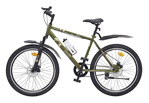 Image of playR Crew Cycle 26 Inch Single Speed - Durable Frame, Front Wheel Shock Absorber, Front and Rear Disc Brakes, Lightweight Adventure Bike for Commuting, Fitness All Season