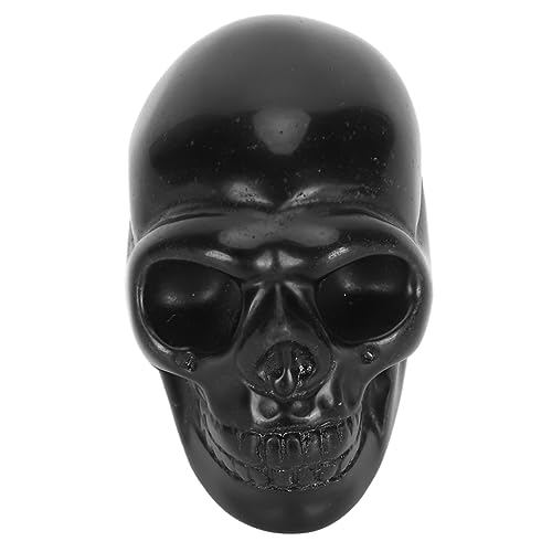 Xolsurg Crystal Skull Head Hand Carved Polished Carving Statue for Meditation Relaxing Decor (Obsidian)