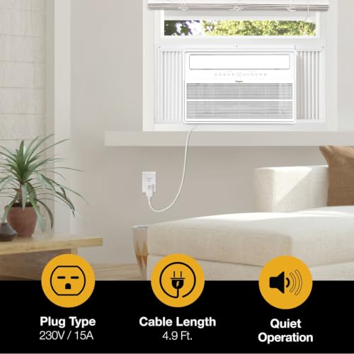 Image of Whirlpool 18,000 BTU Window Mounted Inverter Air Conditioner with Quiet | Quiet, High Efficiency Operation and Remote for Apartment, Living Room, Bedroom, Large Rooms up to 1000 Square Feet
