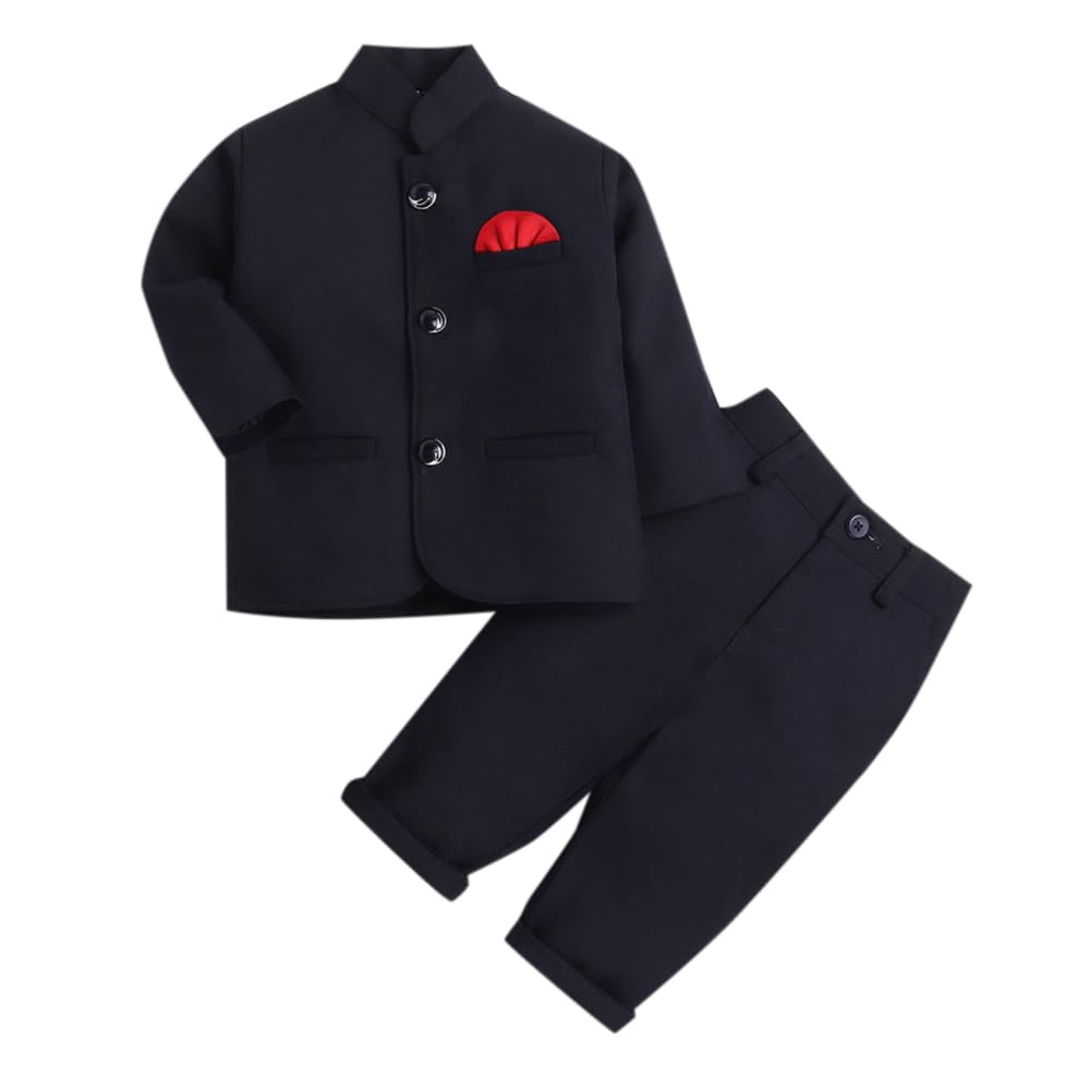 Boys Cotton Blend Formal Dress in Navy Color-image-31
