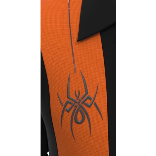 Premium Mens Tribal Tattoo Shirt - Made in USA - Black and Orange, Half Sleeve Halloween Bowling Shirt ~ RetroSpider3